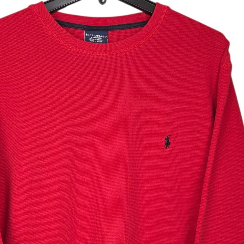Polo Ralph Lauren Mens XL Red Long Sleeve Thermal Shirt Top Sleepwear Waffle